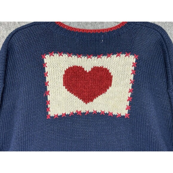 Marsh Landing Cardigan Size Medium Red Blue White USA Bear Stars Stripes Sweater - Picture 7 of 11